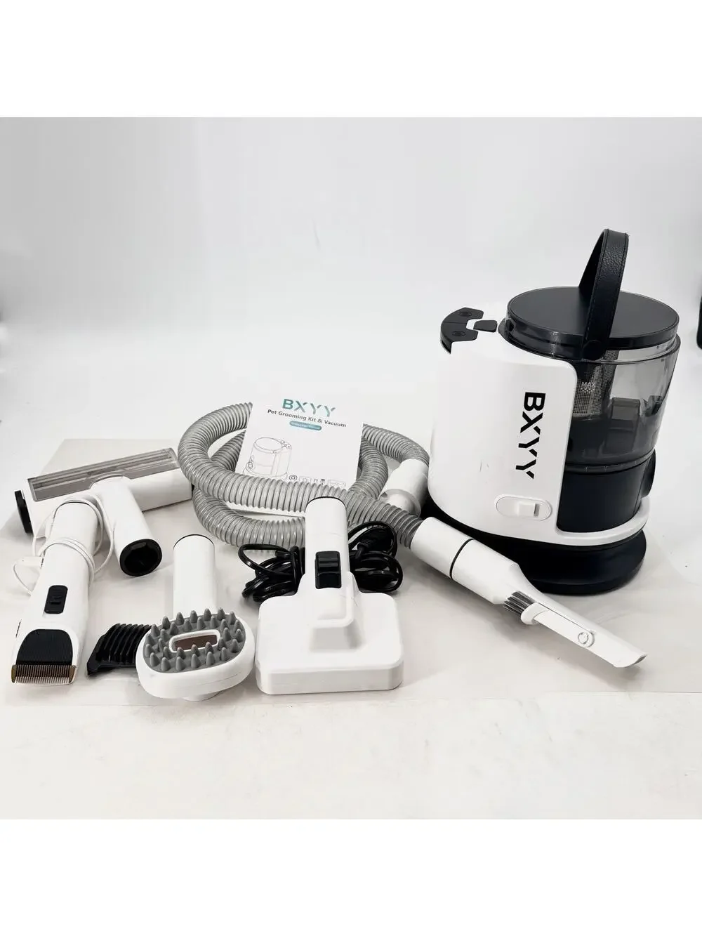 BXYY Pet Grooming Kit & Vacuum Dog Cat Hair Trimmer Deshedding - 5 Tools
